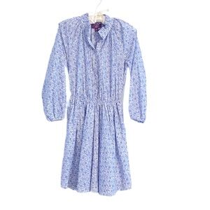 EUC J. Crew Blue Floral Liberty Fabric Mini Dress Size XXS